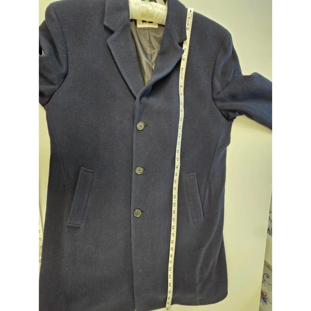 Joseph‎ Abboud navy blue Wool cashmere blend overcoat